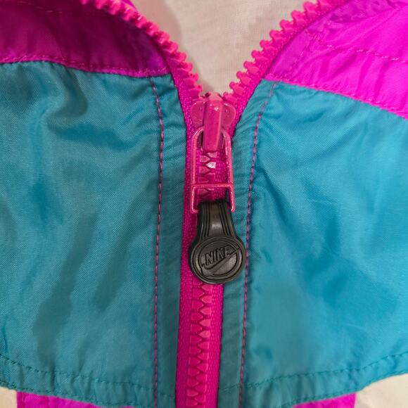 Retro Nike Track Windbreaker White/Purple/Green Vintage Blk/Wht Tag Size Med 90s - Picture 8 of 11